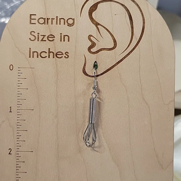 Miniature Whisk Drop Earrings - Picture 4 of 6